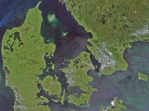 NASA Satellite image of Denmark